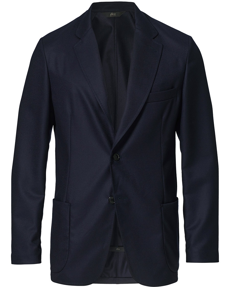 Brioni Deconstructed Flannel Blazer Navy
