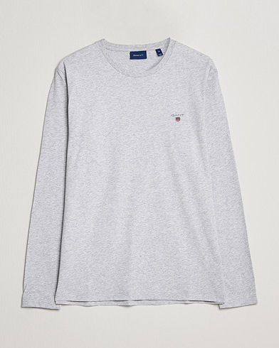 Herren | Langarm T-Shirt | GANT | The Original Long Sleeve T-shirt Light Grey Melange