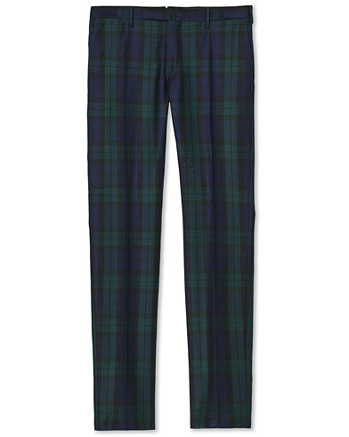  |  Slim Fit Blackwatch Flannel Trousers Navy/Green