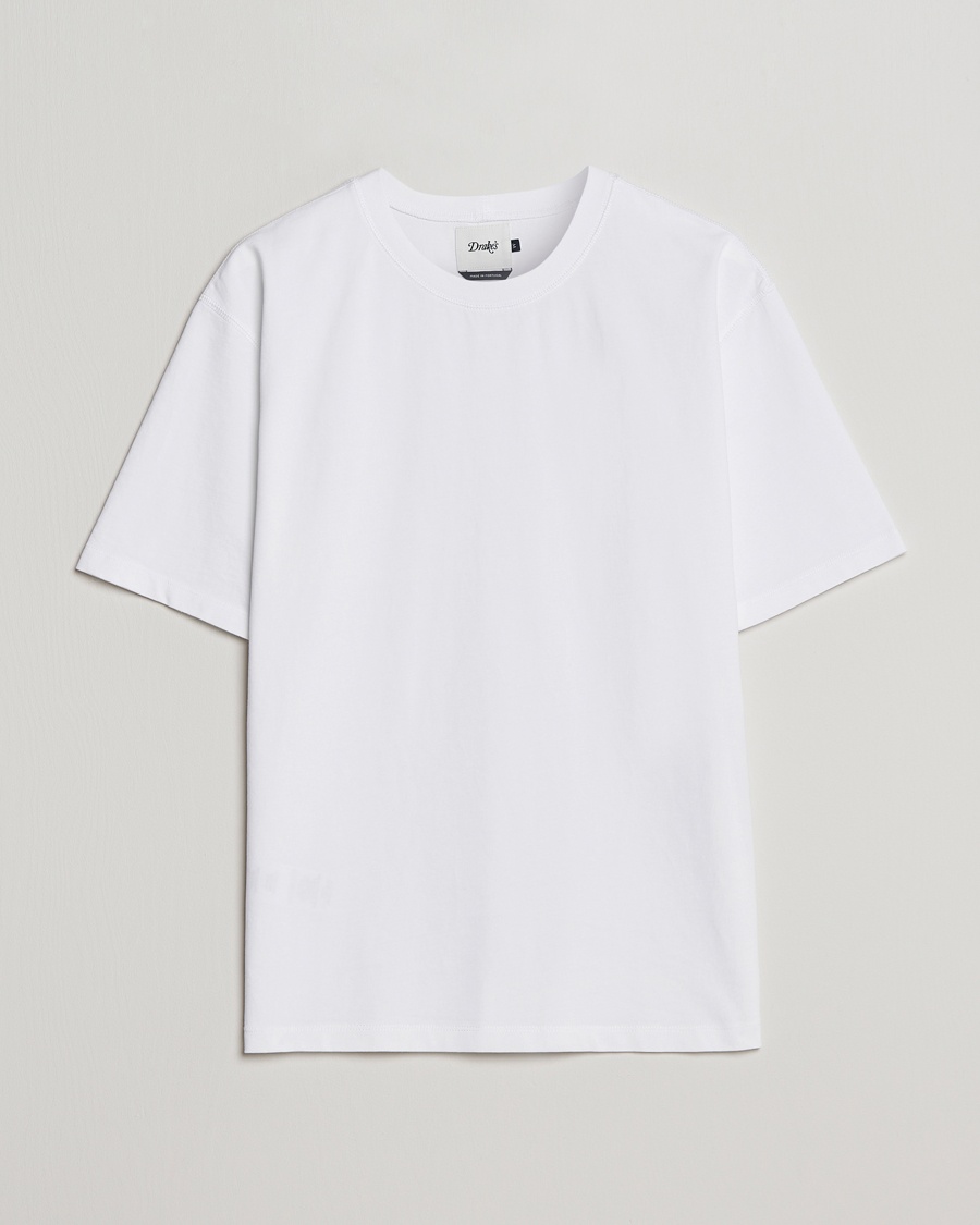 Herren | Weiße T-Shirts | Drake's | Short Sleeve Hiking T-Shirt White