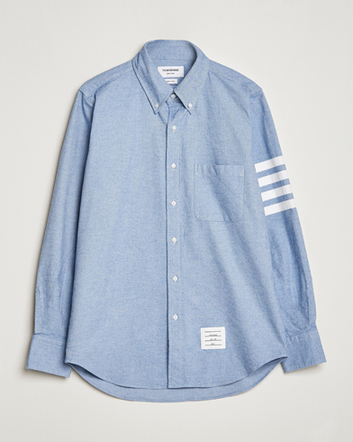 Herren | Flannellhemden | Thom Browne | 4 Bar Flannel Shirt Light Blue