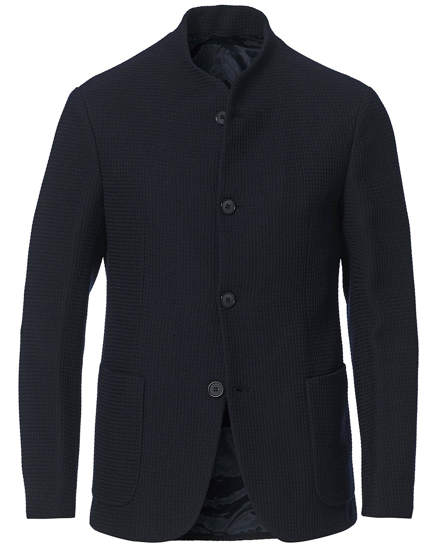  Waffle Wool Guru Blazer Navy