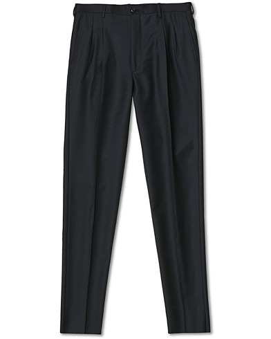 Hose |  Tapered Wool/Cashmere Gabardine Trousers Navy