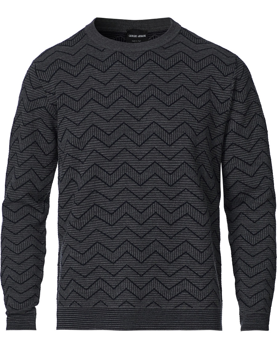  Virgin Wool Chevron Sweater Navy 46