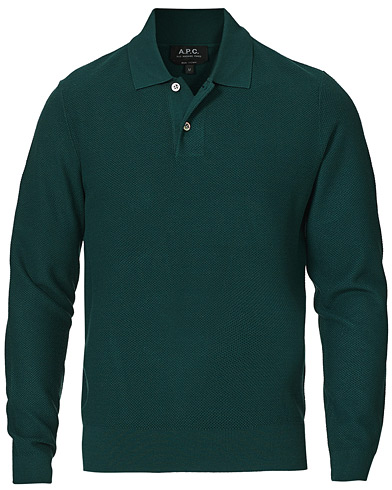 A.P.C. Kyle Knitted Polo Emerald Green