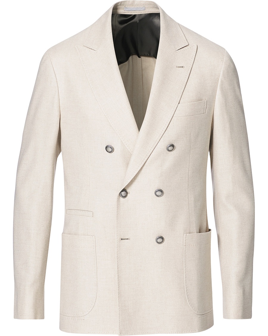  Double Breasted Cashmere Blazer Sand