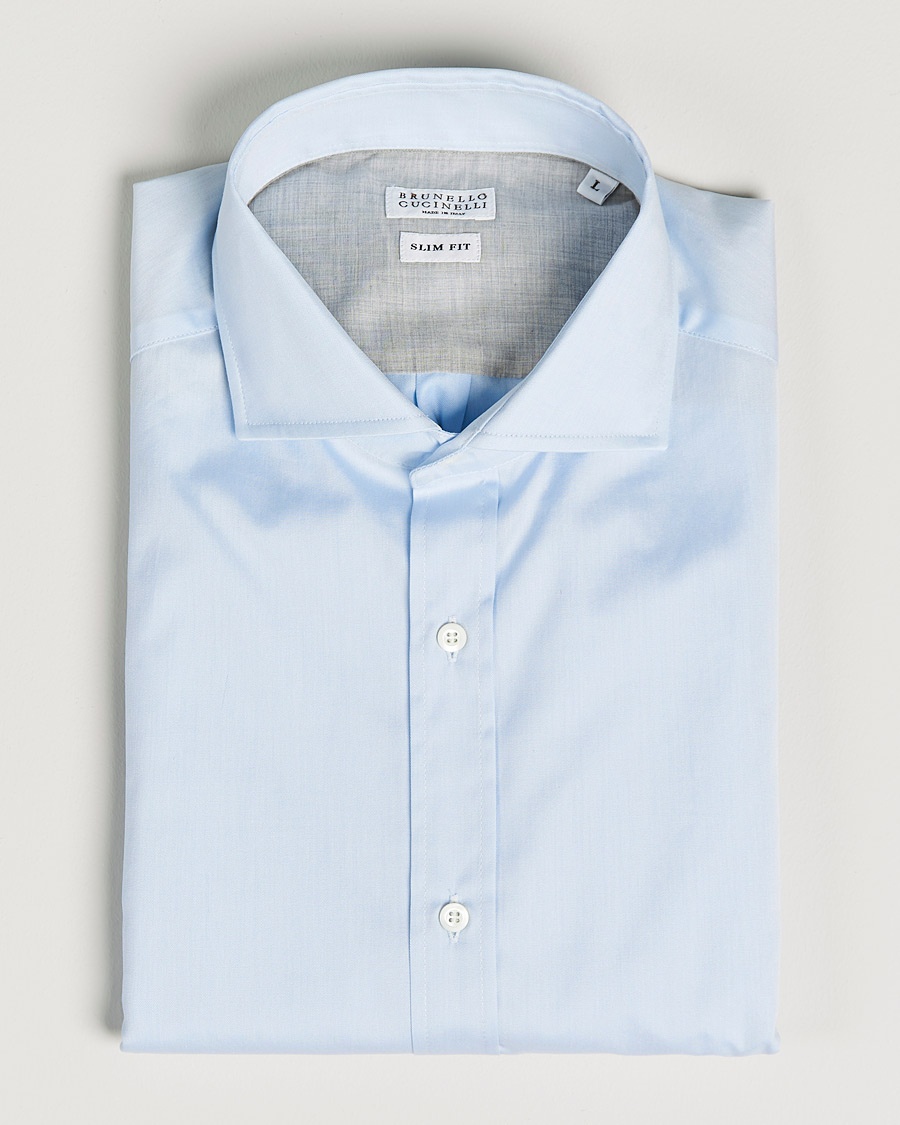  Slim Fit Poplin Shirt Light Blue