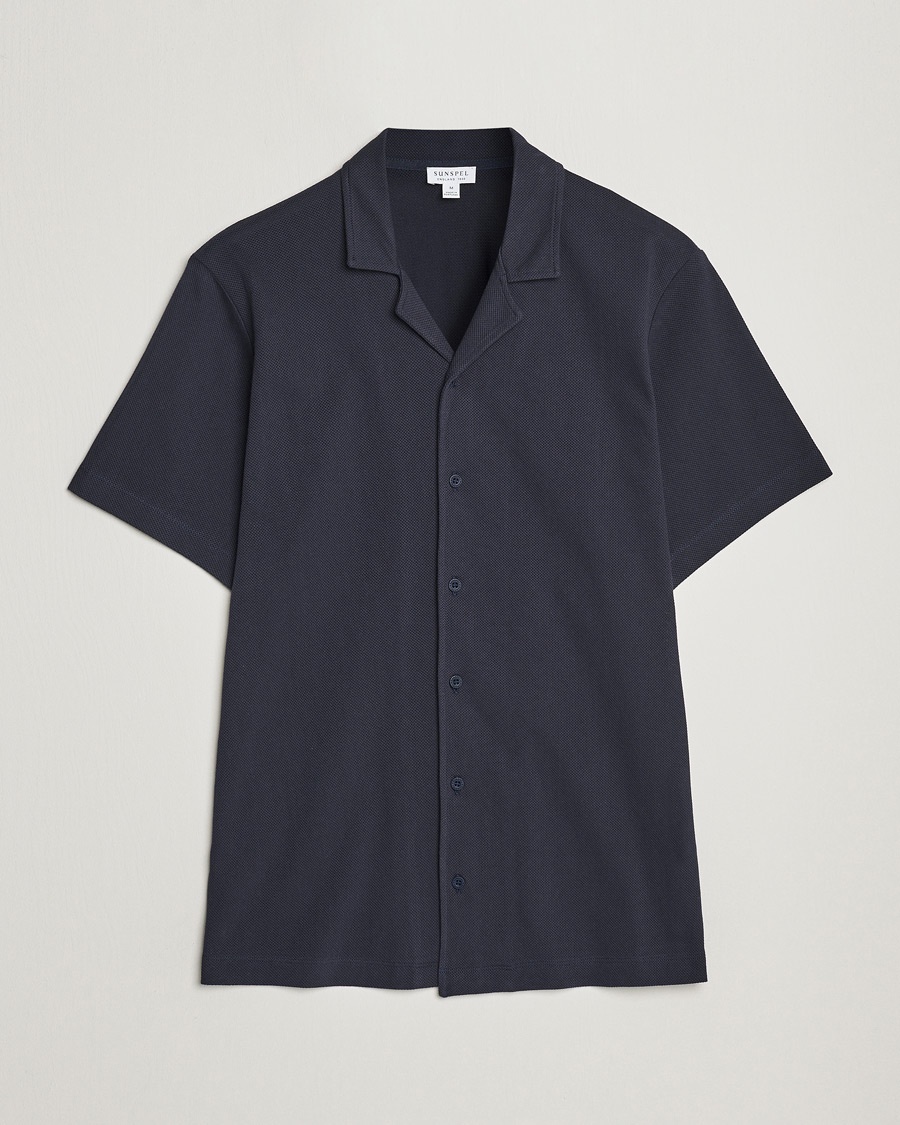 Herren | Kurzarmhemden | Sunspel | Riviera Resort Shirt Navy