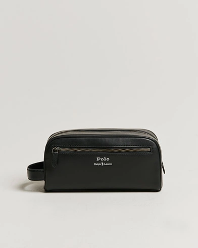 Herren | Preppy Authentic | Polo Ralph Lauren | Leather Wash Bag Black