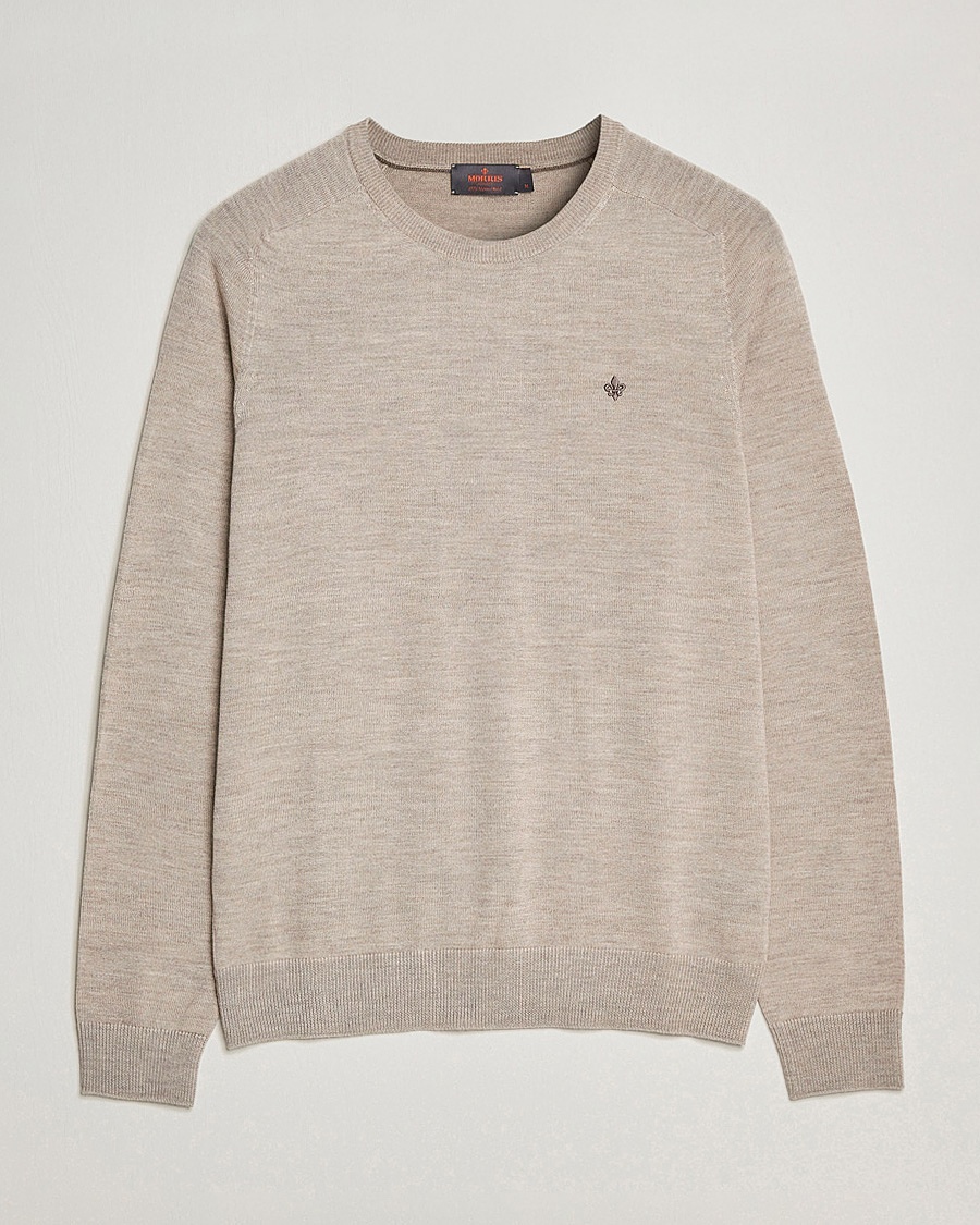  Merino Crew Neck Pullover Khaki Melange