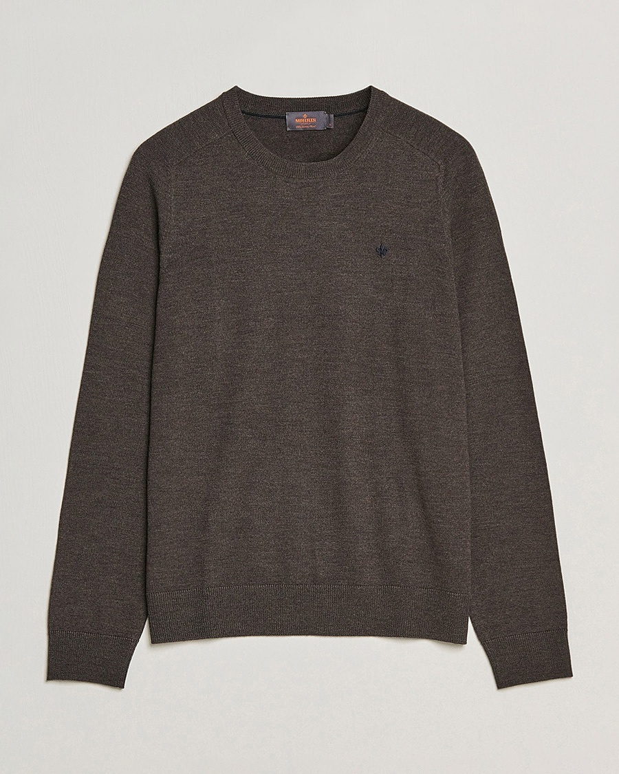  Merino Crew Neck Pullover Brown Melange