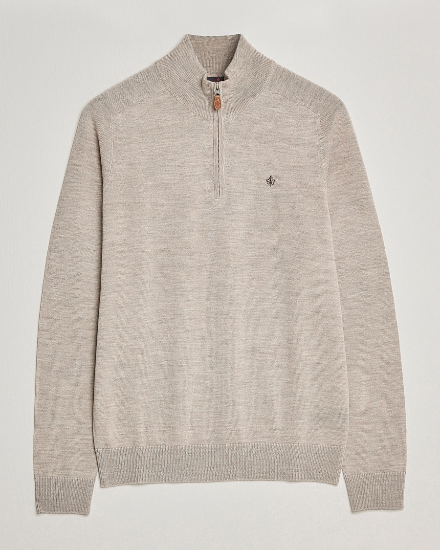  John Merino Half Zip Khaki Melange