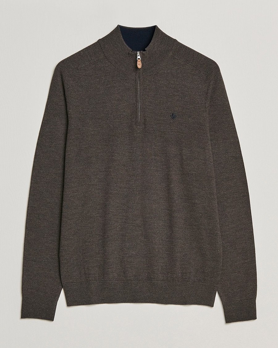  John Merino Half Zip Dark Brown