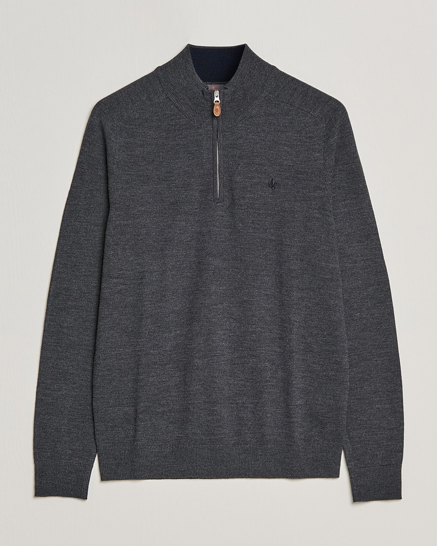 Morris John Merino Half Zip Dark Grey – Grau