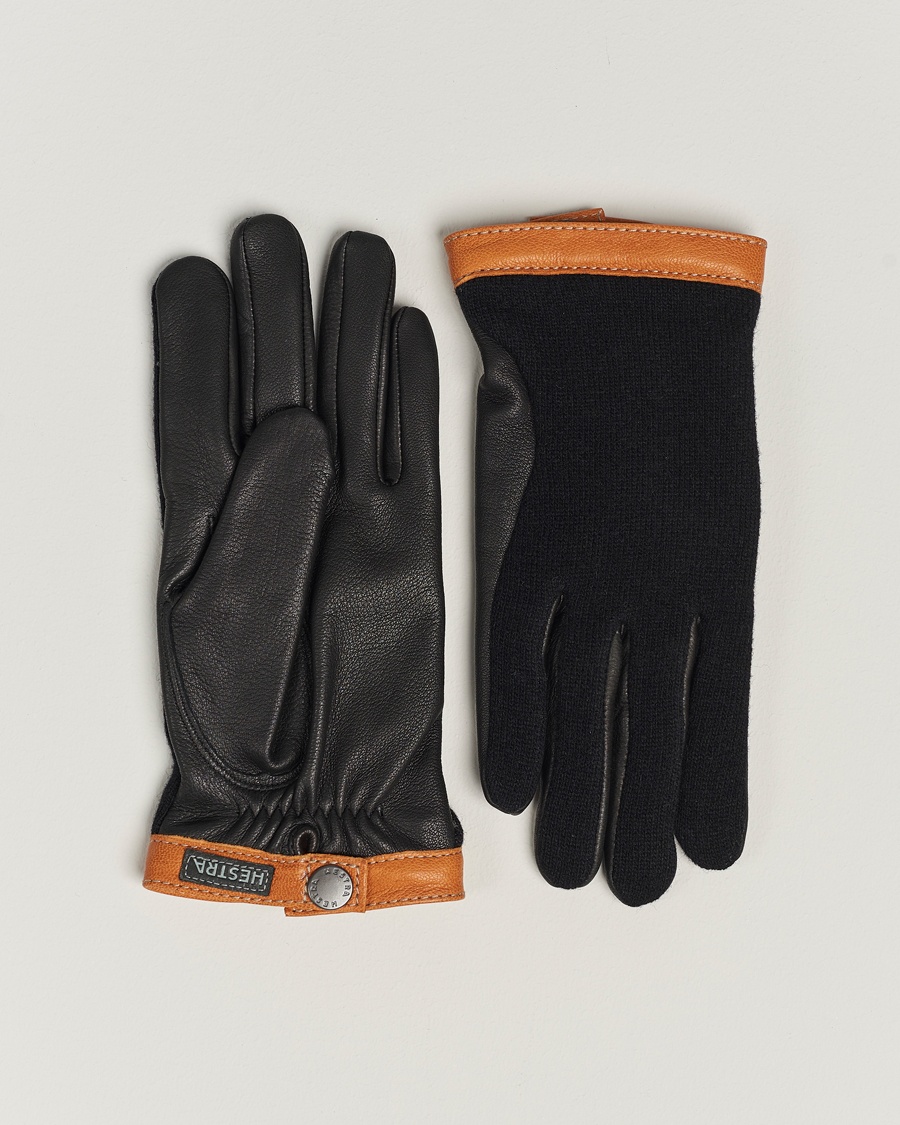 Hestra Deerskin Wool Tricot Glove Black/Black – Schwarz