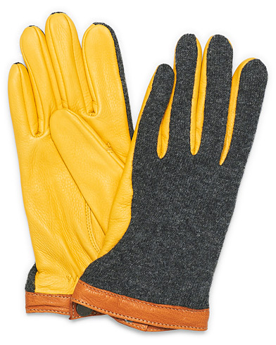 Herren | Handschuh | Hestra | Deerskin Wool Tricot Glove Grey/Yellow