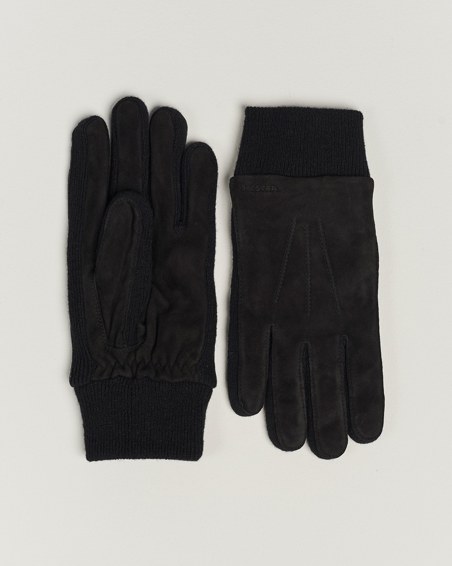 Hestra Geoffery Suede Wool Tricot Glove Black – Schwarz
