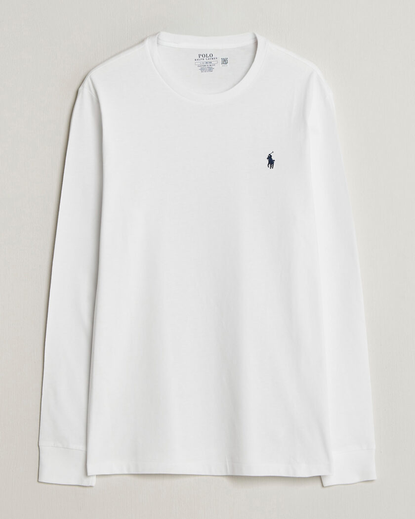 Polo Ralph Lauren Custom Slim Fit Long Sleeve Tee White – Weiß