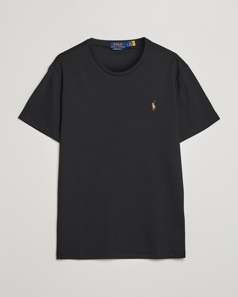 Herren | Schwartze t-shirts | Polo Ralph Lauren | Luxury Pima Cotton Crew Neck T-Shirt Black