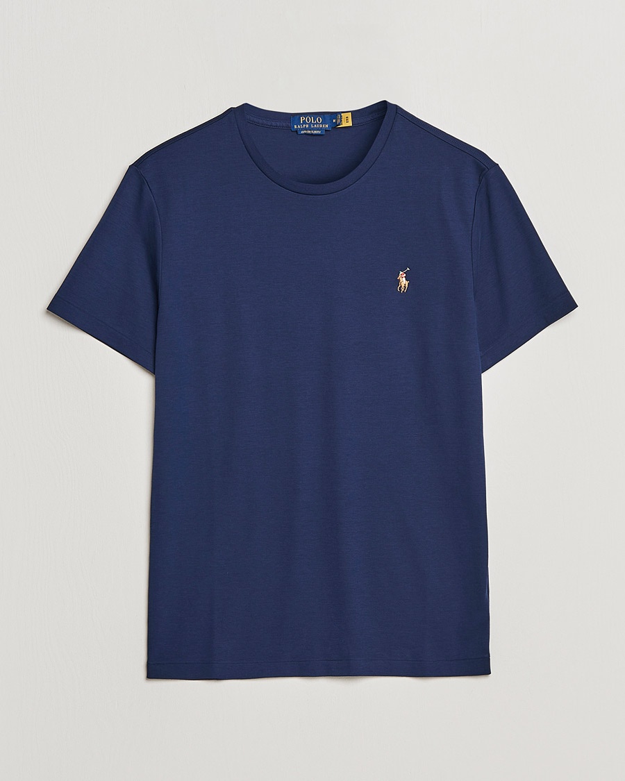 Polo Ralph Lauren Luxury Pima Cotton Crew Neck T-Shirt Refined Navy – Blau