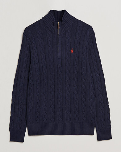 Herren | Polo Ralph Lauren | Polo Ralph Lauren | Cotton Cable Half Zip Sweater Hunter Navy