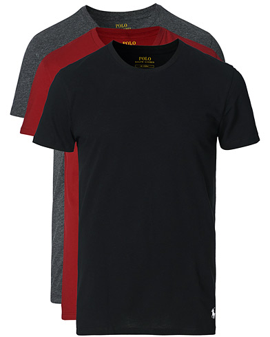 T-Shirt |  3-Pack Crew Neck Tee Black/Charcoal/Eaton Red