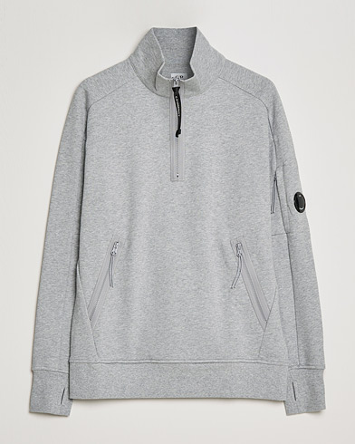 Herren | C.P. Company | C.P. Company | Diagonal Raised Fleece Half Zip Lens Sweatshirt Grey Mel