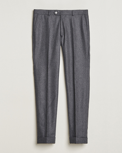 Herren |  | Oscar Jacobson | Denz Turn Up Flannel Trousers Charcoal
