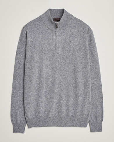 Herren |  | Oscar Jacobson | Patton Wool/Cashmere Half Zip Light Grey