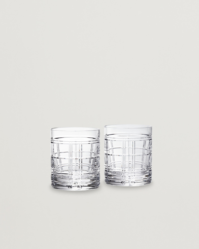  |  Hudson Plaid Crystal Glass 2pcs Clear
