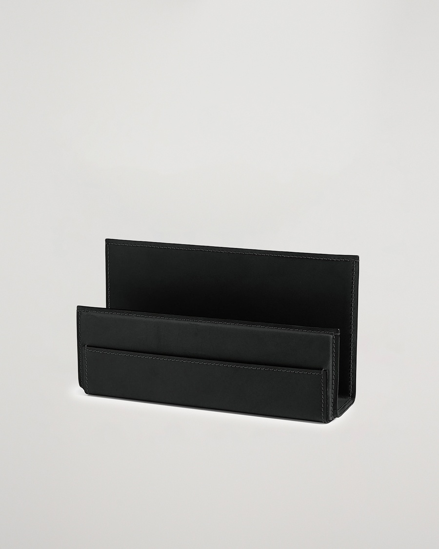 Ralph Lauren Home Brennan Leather Letter Rack Black – Schwarz