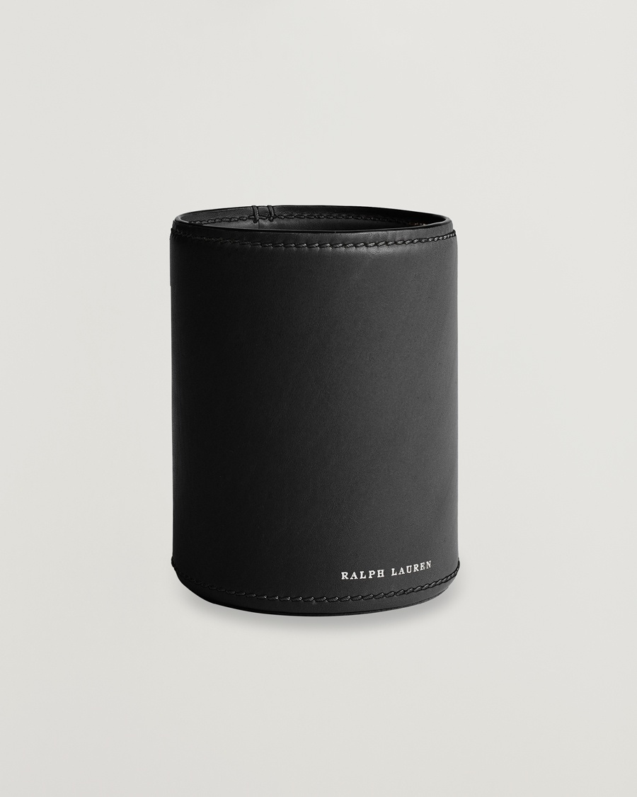 Ralph Lauren Home Brennan Leather Pencil Cup Black – Schwarz