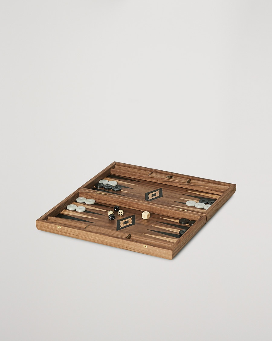 Herren | Lifestyle | Manopoulos | American Walnut Backgammon With Side Racks