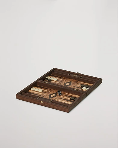 Herren |  | Manopoulos | Walnut Burl Small Backgammon With Side Racks