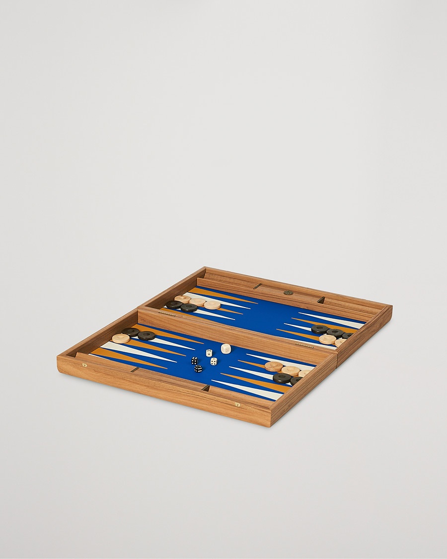 Herren | | Manopoulos | Walnut Royal Blue Large Backgammon