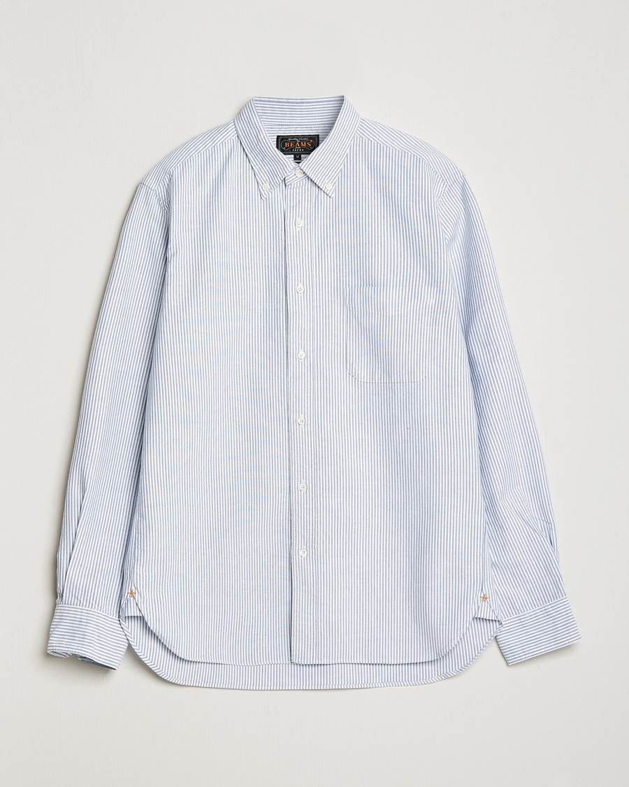 Herren | Treue-Rabatt für Stammkunden | BEAMS PLUS | Oxford Button Down Shirt Blue Stripe