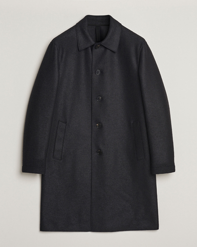 Herren | Neue Produktbilder | Harris Wharf London | Pressed Wool Mac Coat Black