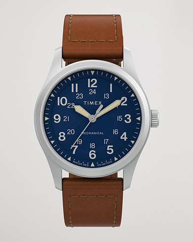Herren | Lederarmband | Timex | Field Post Mechanical Watch 38mm Blue Dial