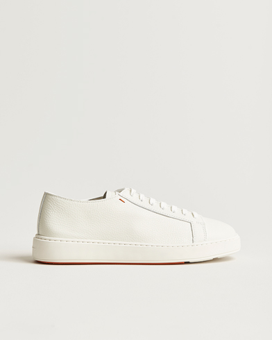 Herren | Schuhe | Santoni | Low Top Grain Leather Sneaker White Calf