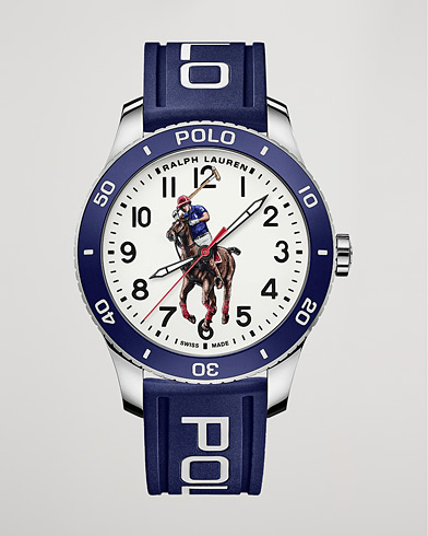 Herren | Fine watches | Polo Ralph Lauren | 42mm Automatic Pony Player  White Dial/Blue Bezel