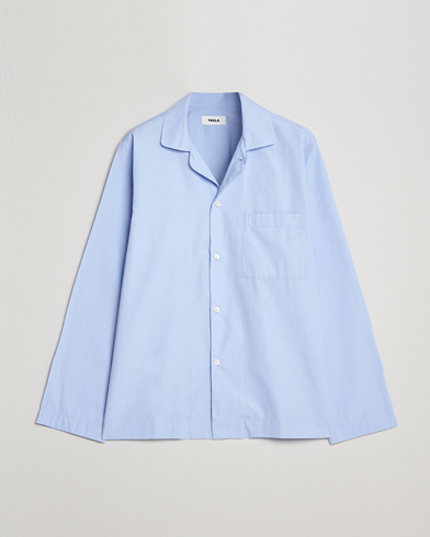 Herren | Pyjama Oberteile | Tekla | Poplin Pyjama Shirt Light Blue