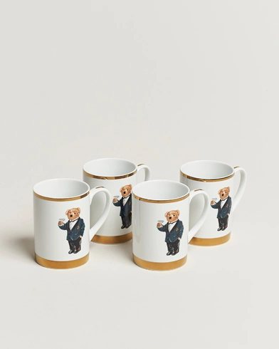 Herren |  | Ralph Lauren Home | Thompson Bear Porcelain Mug Set 4pcs White/Gold