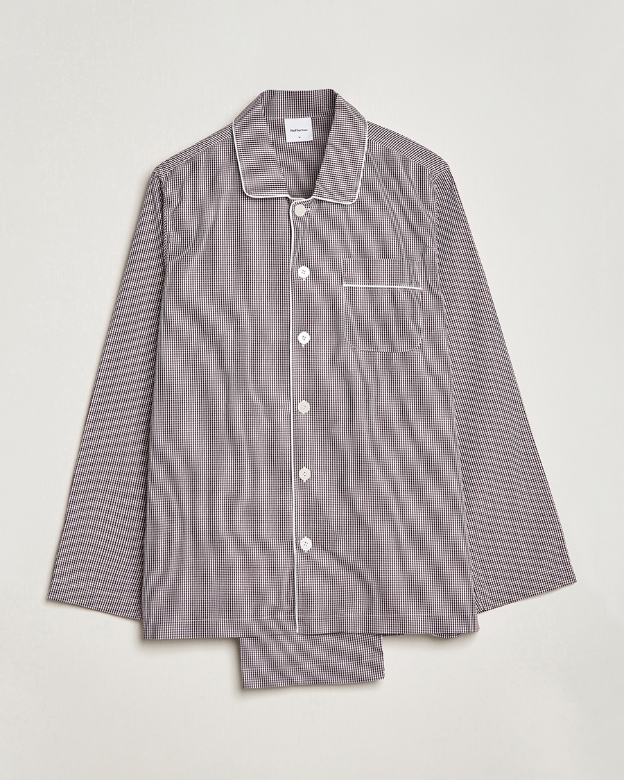 Herren | | Nufferton | Alf Checked Pyjama Set Brown/White