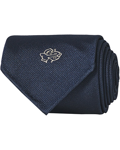 Krawatte |  Archer Placement Woven Silk Tie Navy