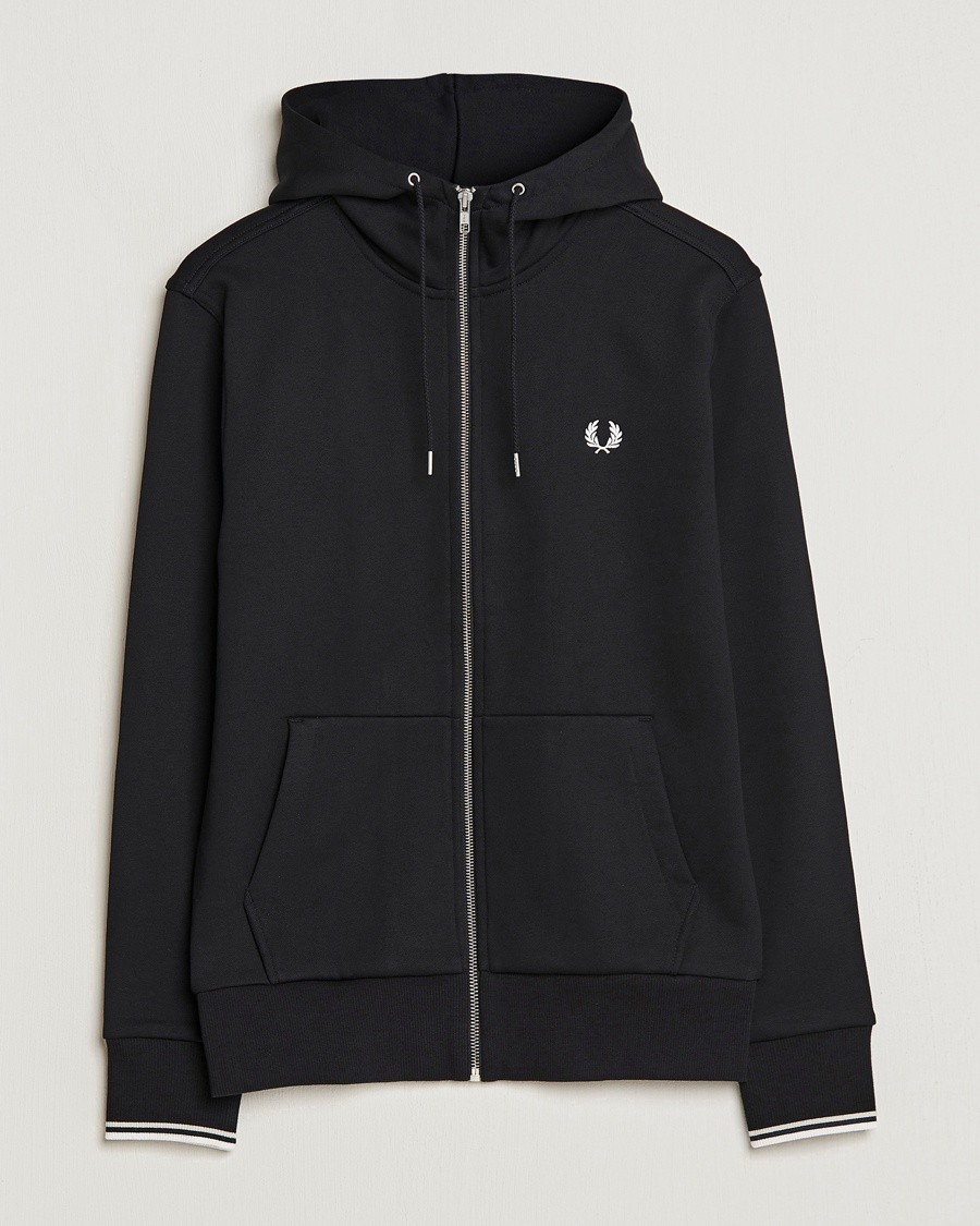 Herren | | Fred Perry | Full Zip Hooded Sweatshirt Black