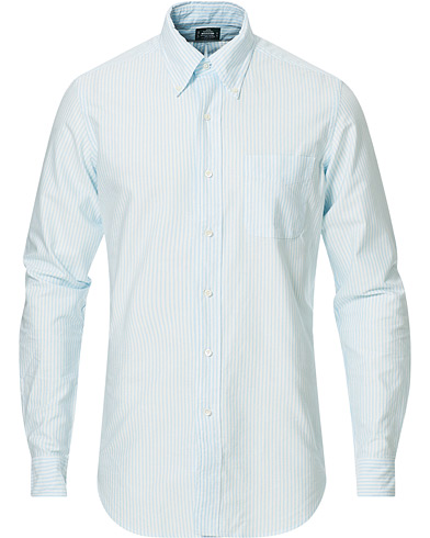 Herren |  | Kamakura Shirts | Slim Fit Oxford BD Sport Shirt Light Blue Stripe