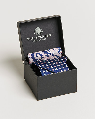 Herren | Krawatte | Amanda Christensen | Box Set Silk Twill 8cm Tie With Pocket Square Navy
