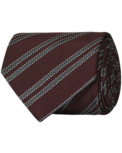 Herren |  | Brioni | Regimental Stripe Silk Tie Burgundy 8 cm