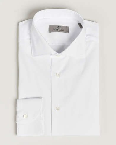 Herren | Businesshemden | Canali | Slim Fit Cotton/Stretch Shirt White