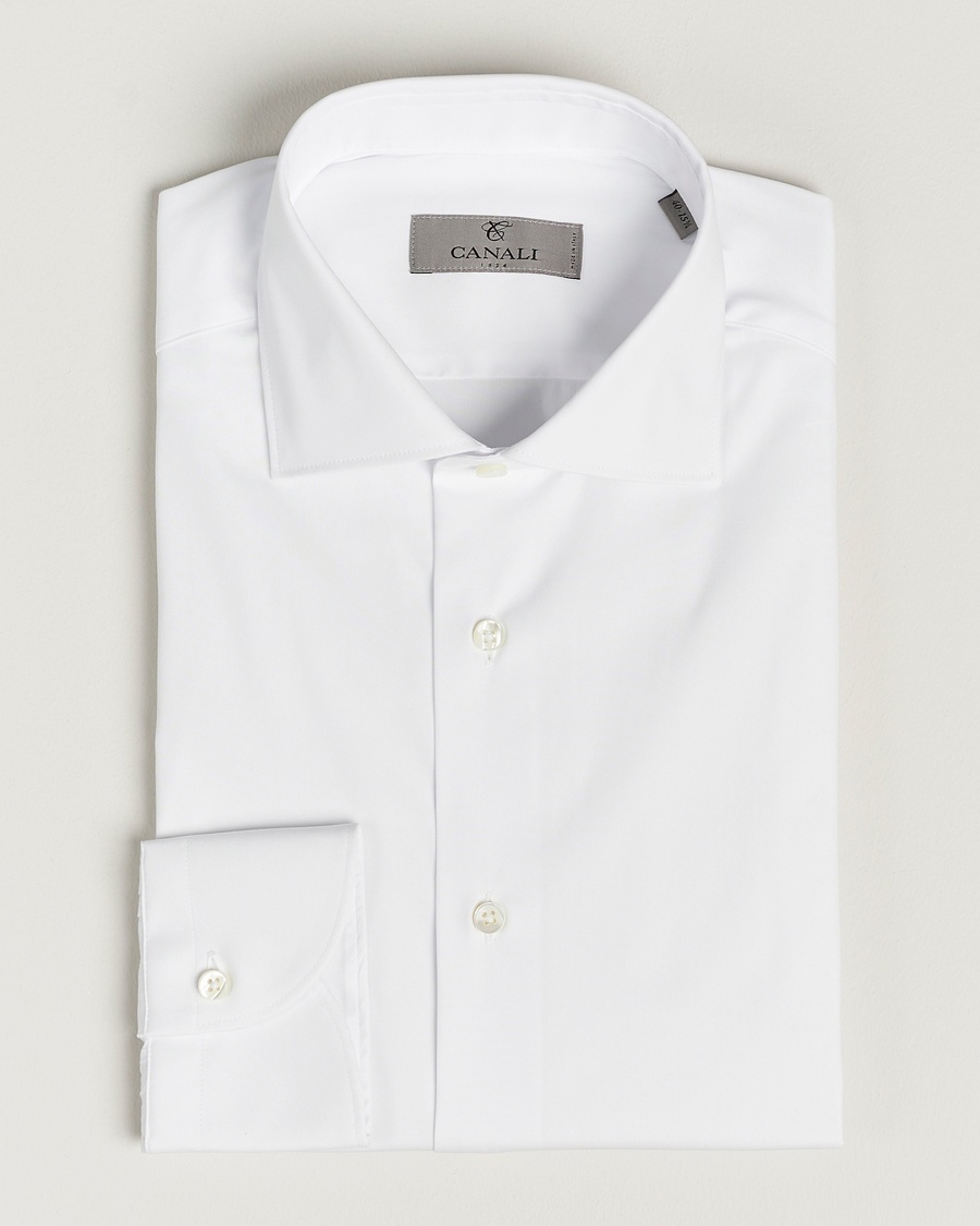 Herren | | Canali | Slim Fit Cotton/Stretch Shirt White